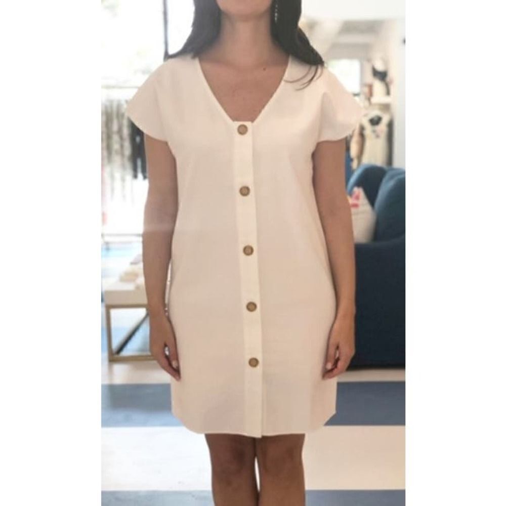 Maria Oliver Andi Button Mini Dress in White Sz. XS